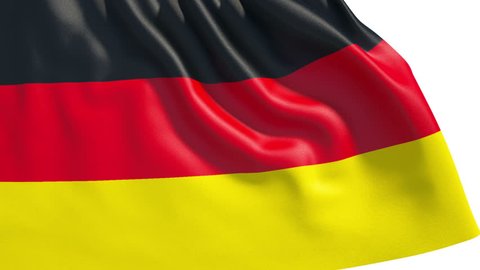 Waving German flag (alpha, slow motion)