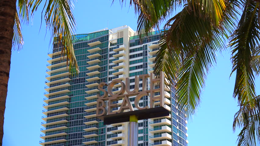 Sign of South Beach in Miami Beach. South Florida.

