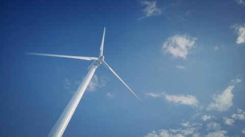 White wind turbine Generating electricity