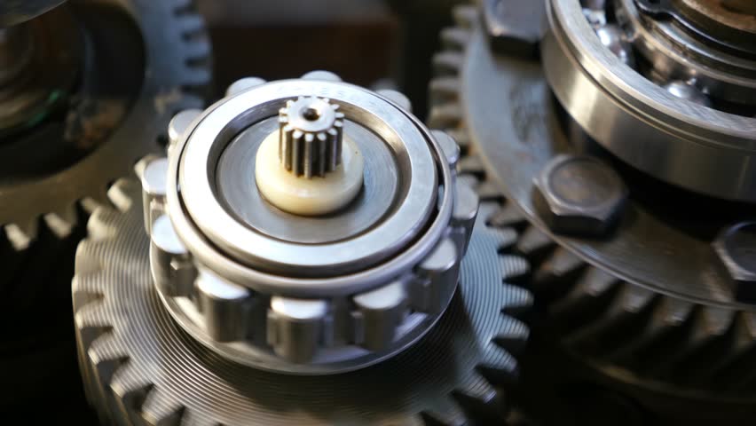  rotating parts of the transmission mechanism of the vehicle, close-up 2 Royalty-Free Stock Footage #23423770