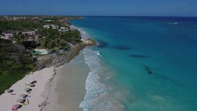 Amazing aerial video of Crane Beach on the Tropical Paradise Island of, Barbados Caribbean - January 2017
