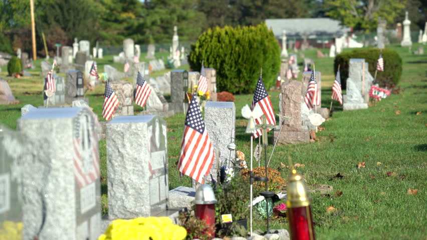 American civil cemetery, slider shot - Pennsylvania, United States