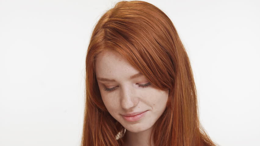 Video Stok Shy Charming Ginger Caucasian Teenage (100% Tanpa Royalti) 23467...