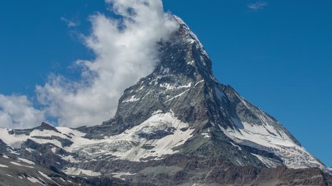 Timelapse of the amazing Matterhorn in the Swiss Alps, Switzerland
