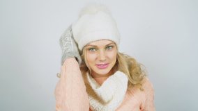 girl in winter clothes smiling