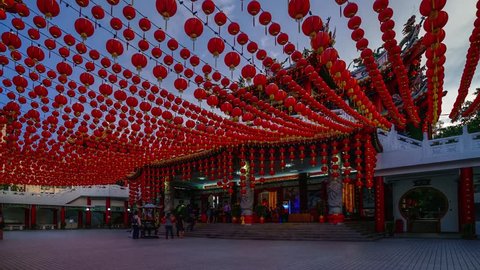 Time lapse footage of locals and foreigners visiting this Buddhist temple as Chinese New Year is around the corner in Malaysia.