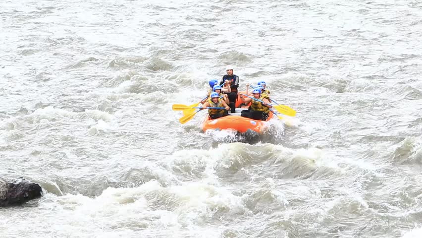 White water rafting on the rapids of the river Patate,Ecuador.Full HD with sound