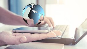 Businessman working with smartphone and computer for connecting global. - Powered by Shutterstock - Get 15% off with code: PIKWIZARD15