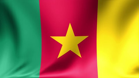 Cameroon Flag. Background Seamless Looping Animation. 4K High Definition Video.