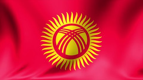 Kyrgyzstan Flag. Background Seamless Looping Animation. 4K High Definition Video.