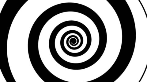 An animated spiral (hypnotic), fast rotation. Black and white. Seamless loop.
