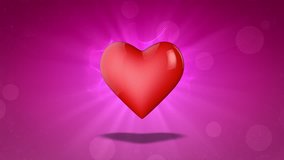 Happy Valentine's Day. Video greetings to Valentine's Day. In the center of a red heart. Available in high-resolution and several sizes to fit the needs of your project. 3D animation.