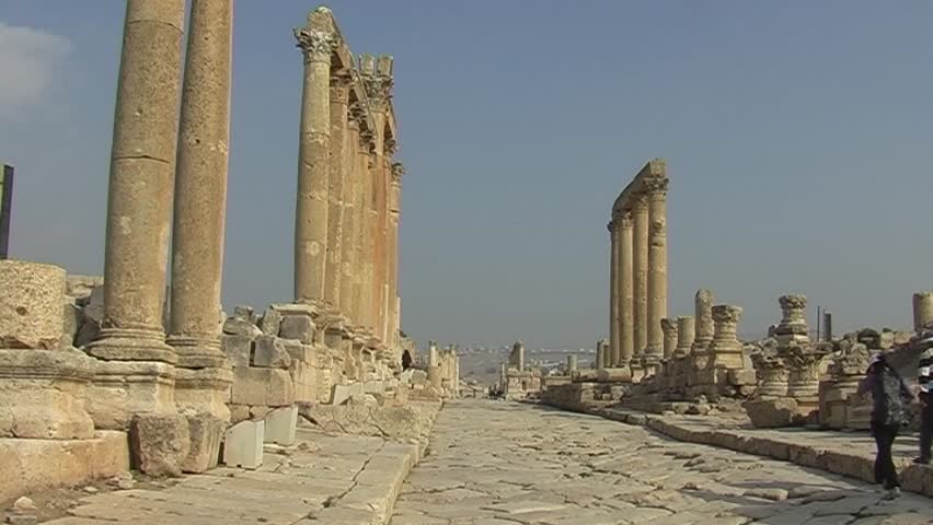 Colonnade  street in Jerash, Jordan