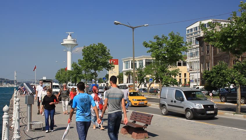 ISTANBUL - JUNE 2: Uskudar Sahil Yolu Street on June 2, 2012 in Istanbul. On
