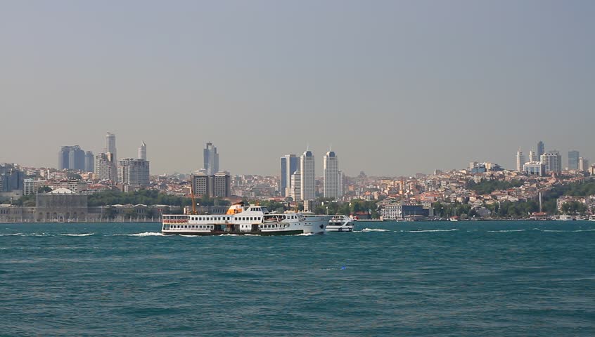 Ferries sailing in Bosporus, Istanbul
