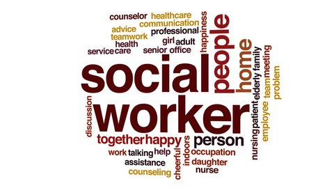 Social Worker Animated Word Cloud Text Stock Footage Video (100% ...