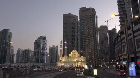 Night in the City of Dubai, The Arab Emirates