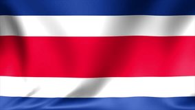 Costa Rica Flag. Background Seamless Looping Animation. 4K High Definition Video.