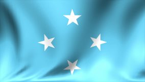 Micronesia Flag. Background Seamless Looping Animation. 4K High Definition Video.