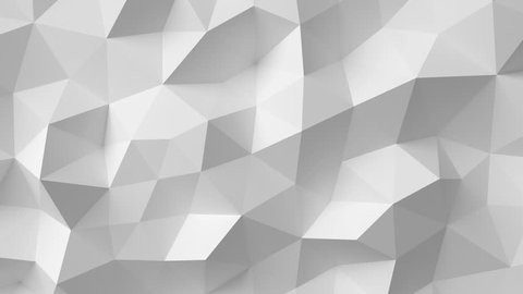 Beautiful White Polygonal Surface Moving in Seamless 3d animation. Abstract Motion Design Background in 4k. Computer Generated Process. Ultra HD 3840x2160.