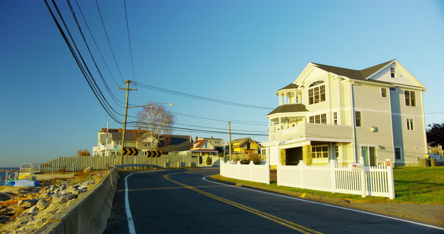Coastal homes at Indian Neck Village in Branford, Connecticut.