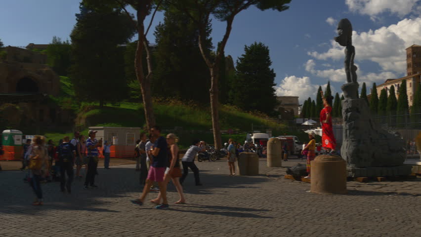 rome famous triumph arch of constantine sunny day panorama 4k italy