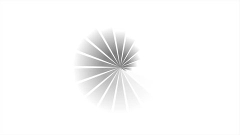 Black and white loading waiting swirl beams motion graphic design. Video seamless looping animation 