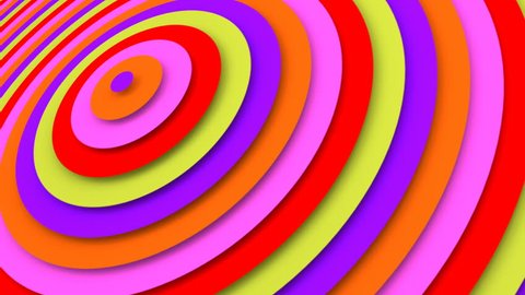Bright concentric circles. Seamless loop smooth 3D animation. Abstract background  
