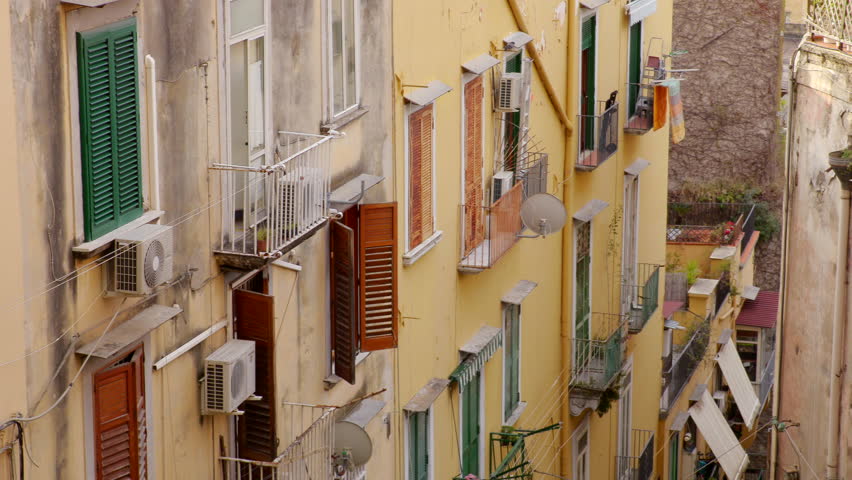 Charming streets and alleys of Naples, Italy. Royalty-Free Stock Footage #23580985