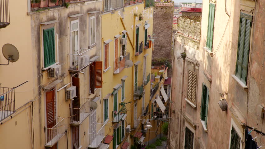 Charming streets and alleys of Naples, Italy. Royalty-Free Stock Footage #23581546