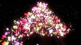 Spin of colorful petals, CG Animation, Particle - Powered by Shutterstock - Get 15% off with code: PIKWIZARD15