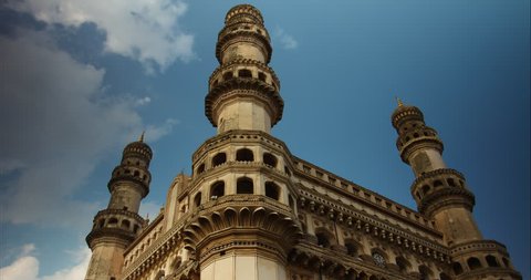 Time lapse of Char Minar in Hyderabad, India.