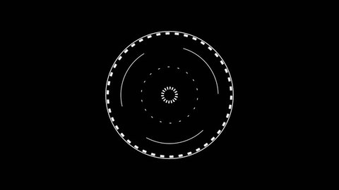 Circle HUD animation.Great opener element. Good for tech titles and background, news headline business intro screensaver.Black and white.