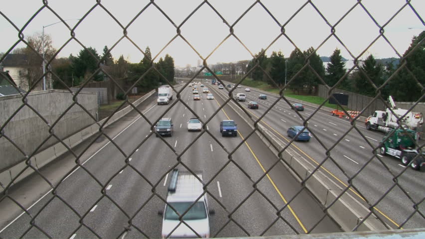 Traffic in Portland, Oregon over freeway timelapse