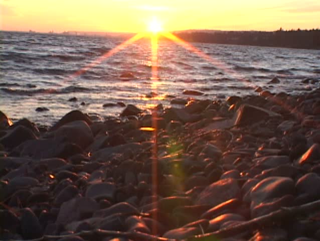 Lake Superior scenic near sunset.