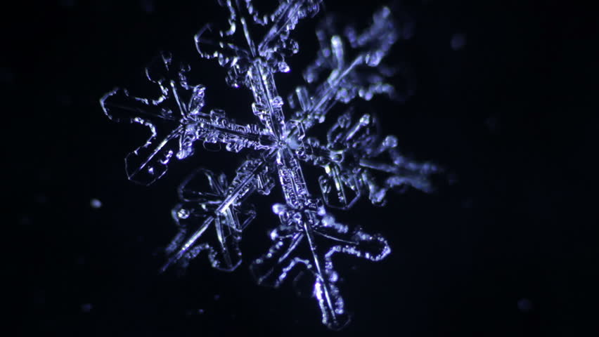 Snowflake On a Black Background Stock Footage Video (100% Royalty-free ...