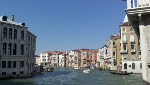 Venice, Italy - SEPTEMBER 8, 2016. Grand Canal at Rialto Venice