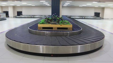 empty luggage claim line in airport
