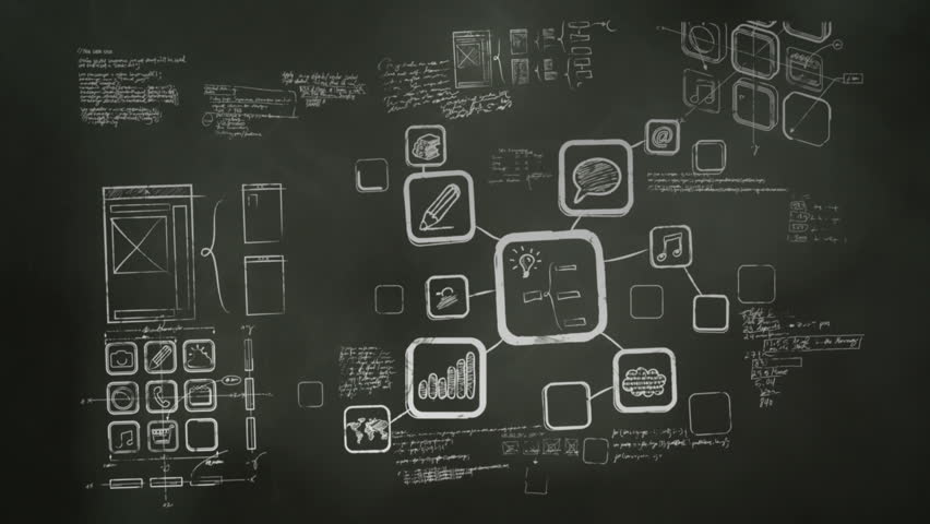 mobile app development blackboard scribblings Stock Footage Video (100% ...