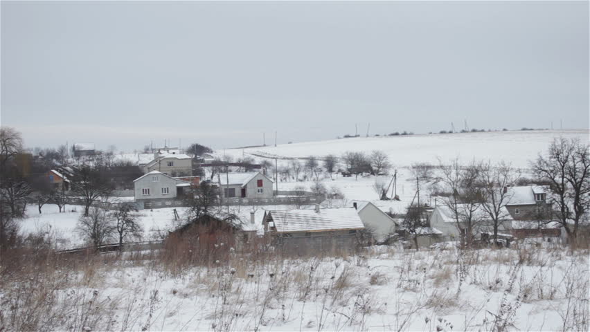 Winter landscape village house/beautiful landscape winter village
