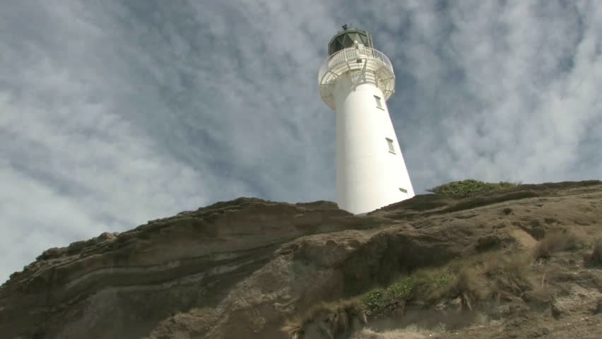 Looking up at Castlepoint lighthouse, built in 1913 and the last manned