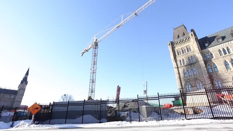 ottawa parliament construction crane working