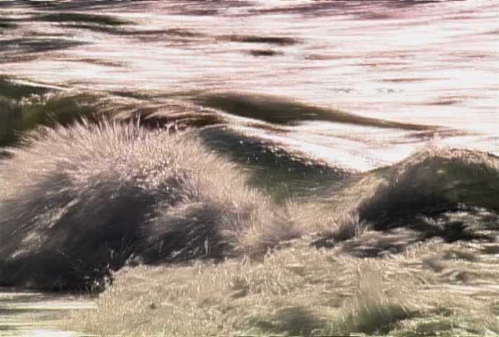 Waves roll onto beach