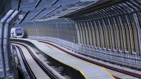 KUALA LUMPUR, MALAYSIA - DECEMBER 25, 2016 : Malaysia MRT (Mass Rapid Transit) train, a transportation for future generation.