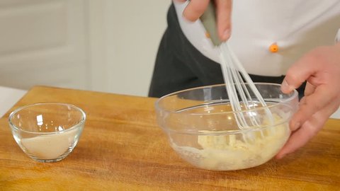 Making dough for dumplings