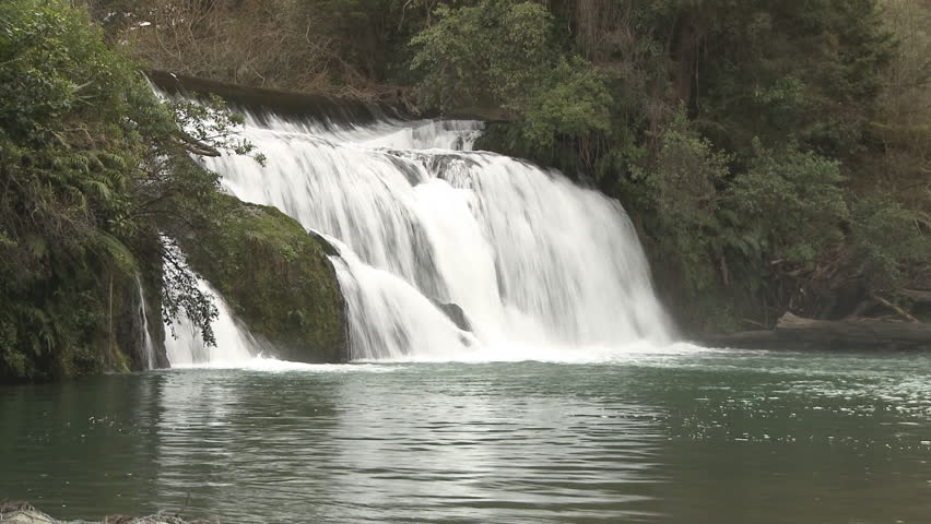 A waterfall on a fast flowing stream