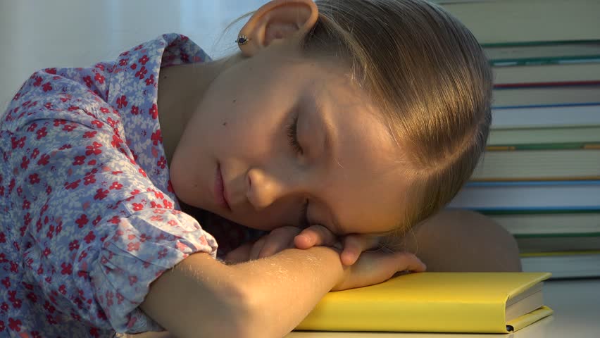 Child Sleeping at Office Desk, Stock Footage Video (100% Royalty-free ...