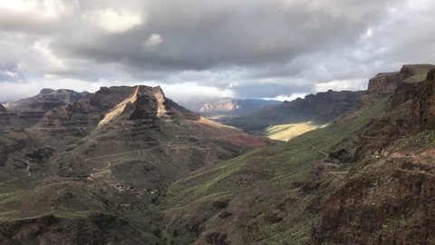 Landscape from the Degollada de las Yeguas lookout point in south Gran Canaria
