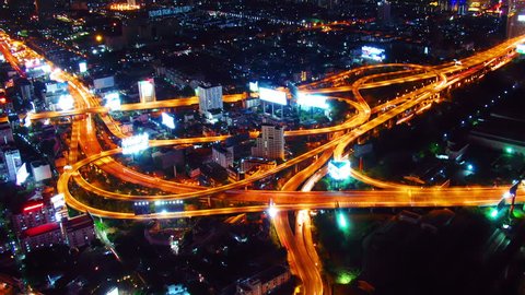 Bangkok at night. Timelapse