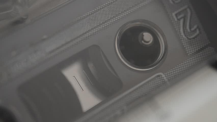 Audio cassette in cassette deck close up Royalty-Free Stock Footage #2366753